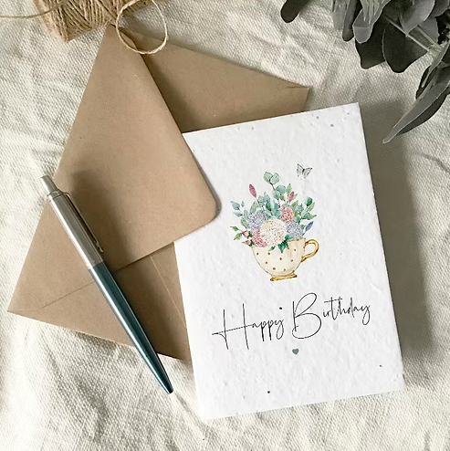 Plantable Wildflower card: teacup